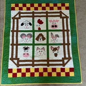 Colorful Farm Animal Quilt